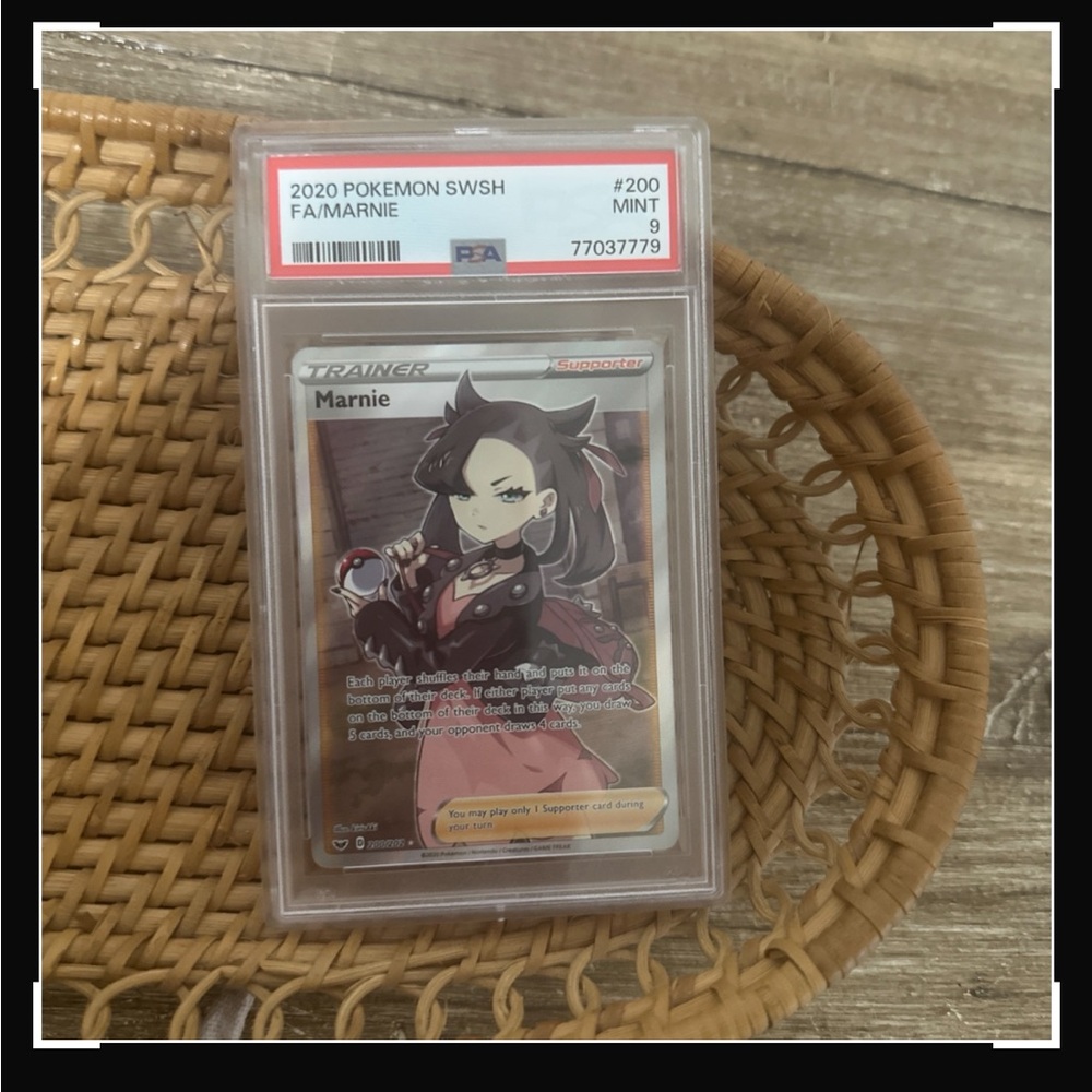 LAST CHANCE RAREPokemon Marnie 200/202 FullArtHoloSwordShieldBaseSet PSA 9 Mint